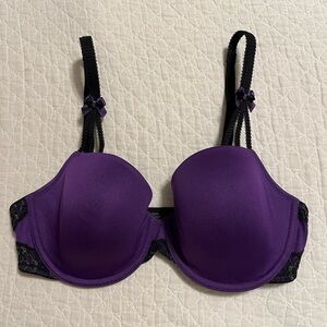 NWOT MODERN MOVEMENT purple black padded bra 34D